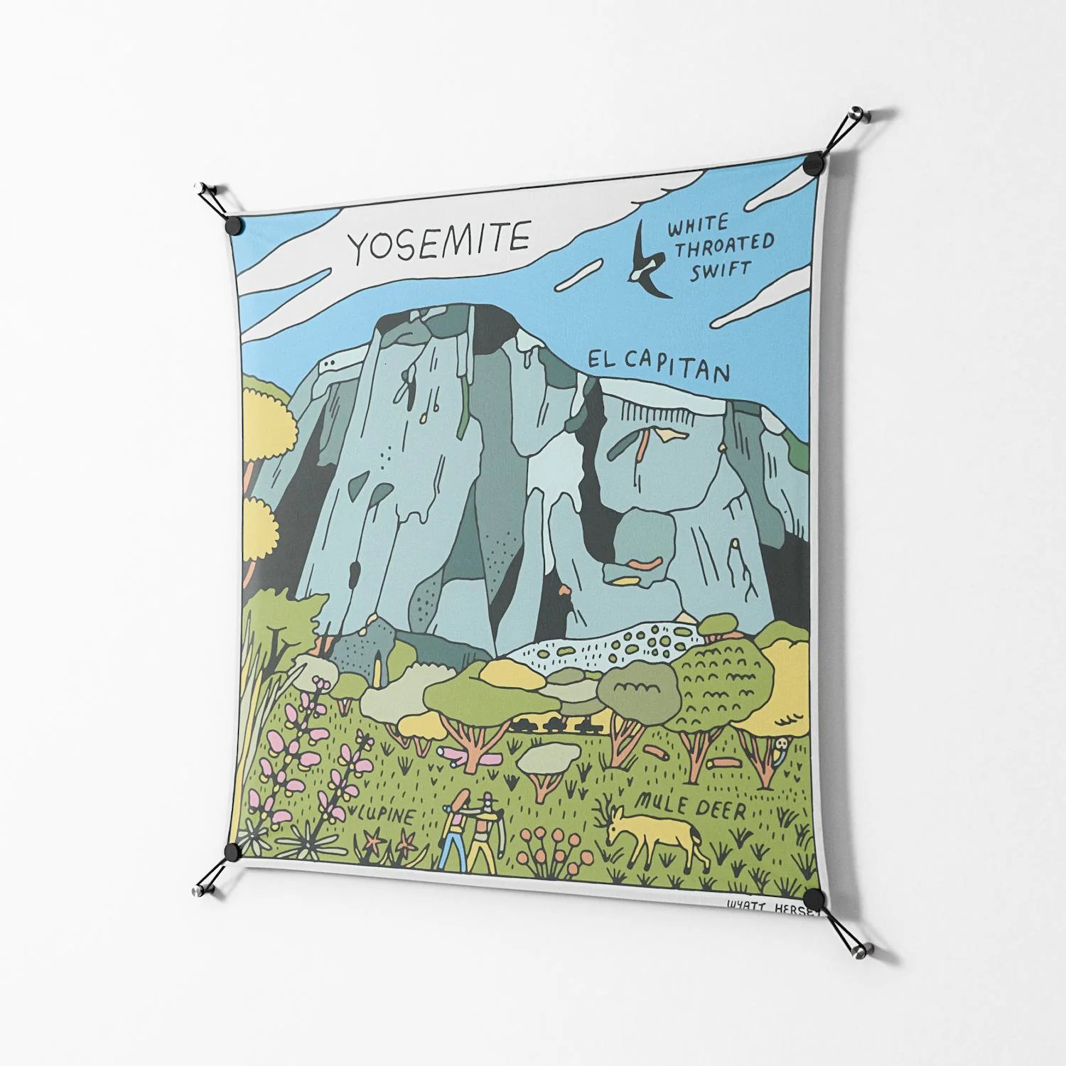 Yosemite - Work On Wall - Wyatt Hersey - Black - 90 x 90 cm - Image 2