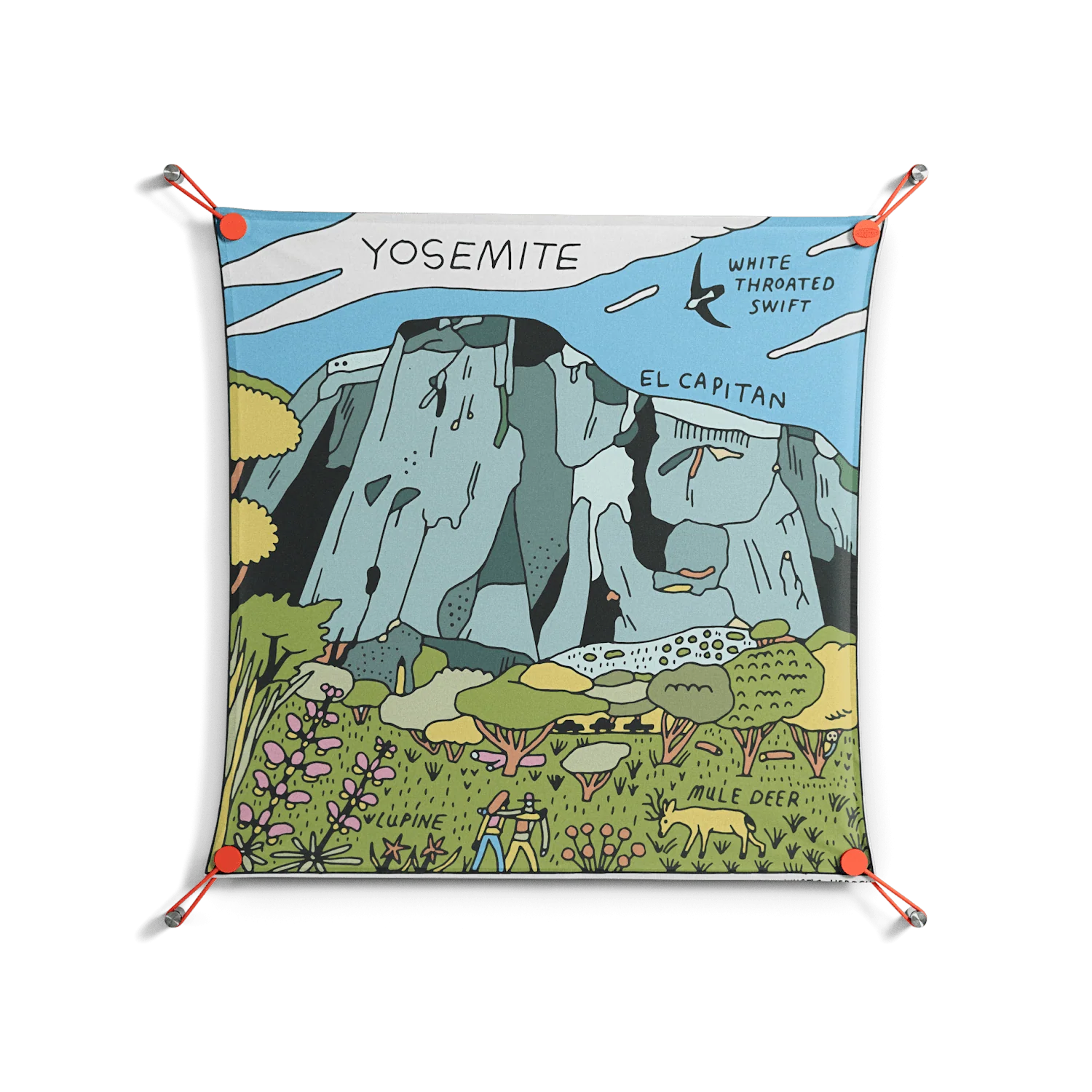 Yosemite - Work On Wall - Wyatt Hersey - Orange - 70 x 70 cm