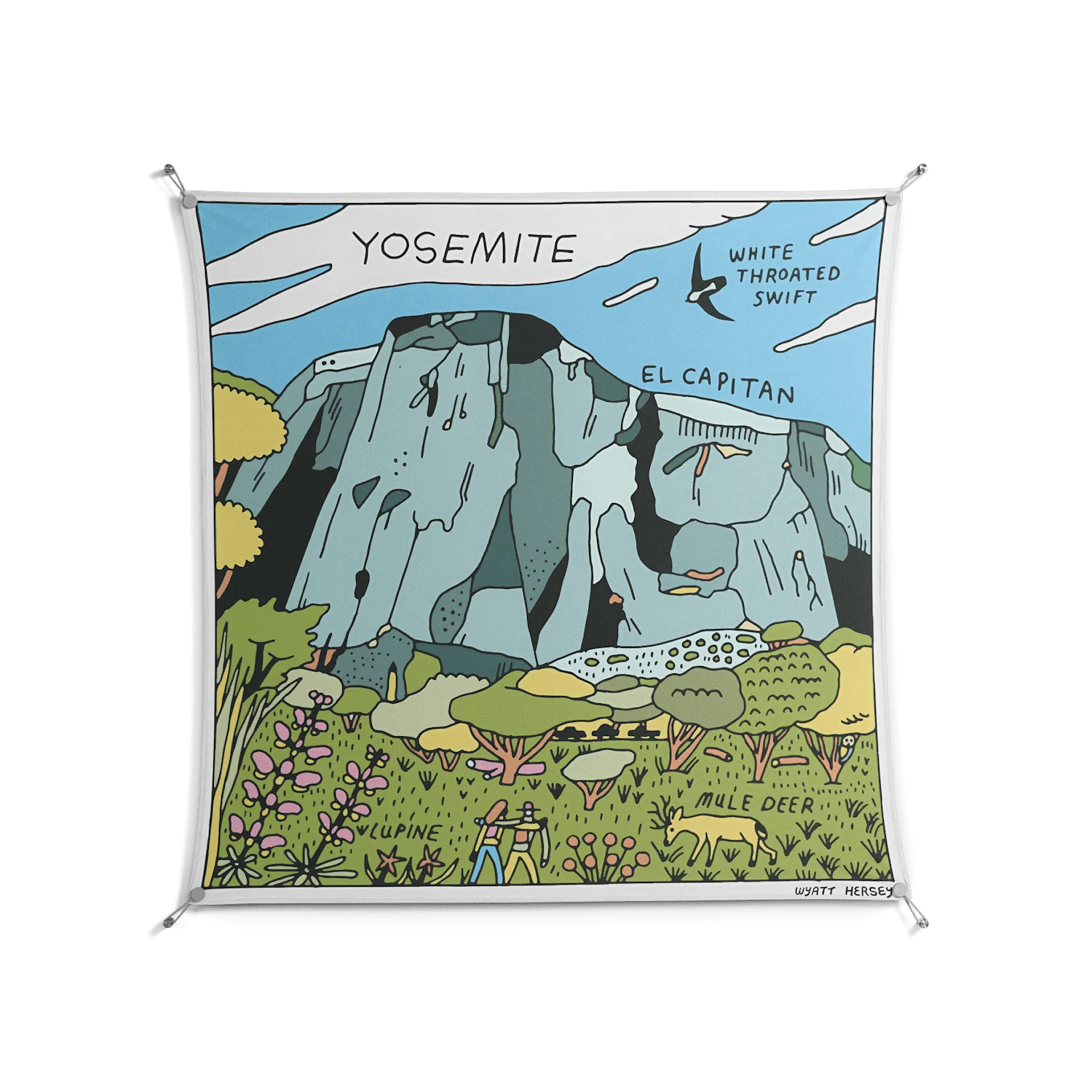 Yosemite - Work On Wall - Wyatt Hersey - Silver - 140 x 140 cm