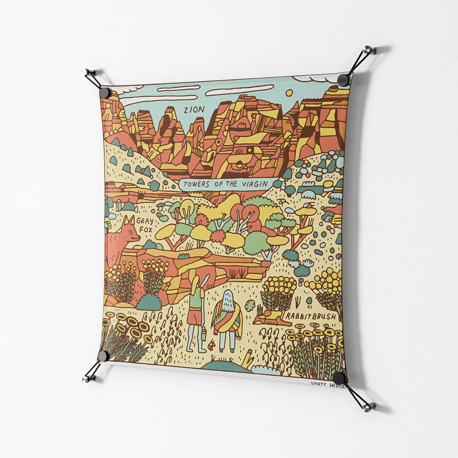 Zion - Work On Wall - Wyatt Hersey - Black - 70 x 70 cm - Image 2