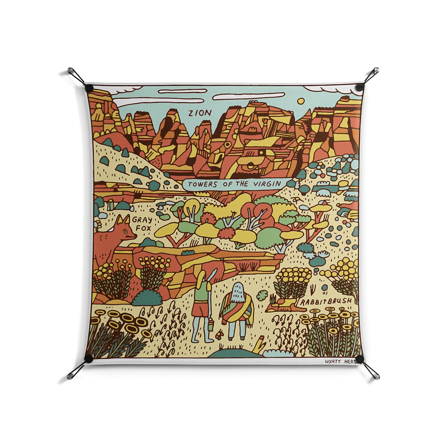Zion - Work On Wall - Wyatt Hersey - Black - 90 x 90 cm