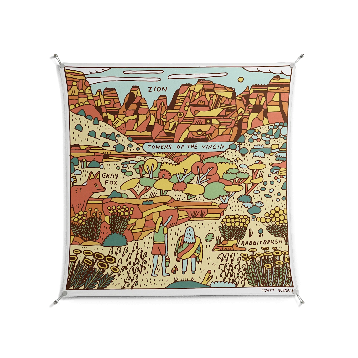 Zion - Work On Wall - Wyatt Hersey - Silver - 140 x 140 cm