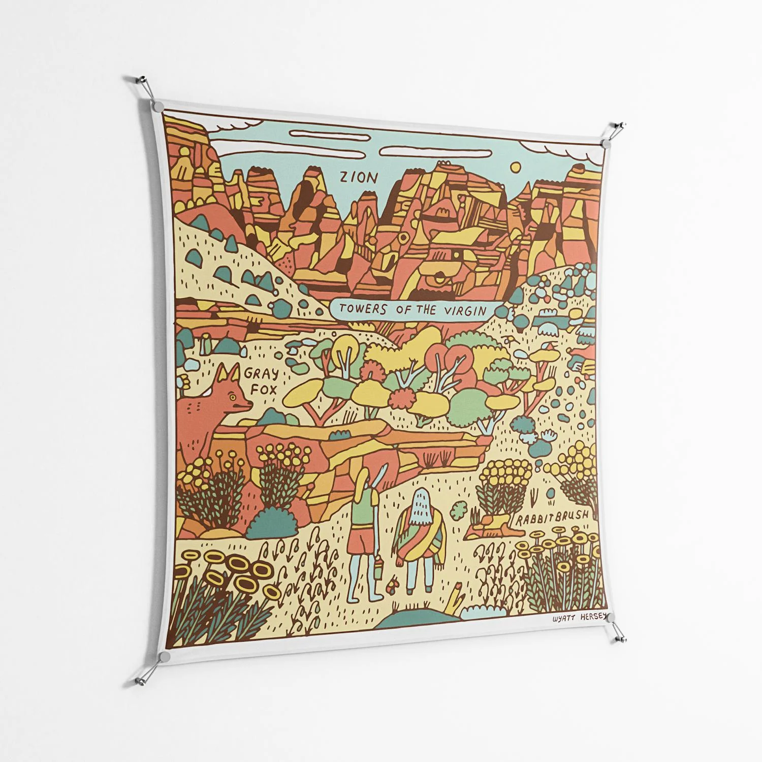 Zion - Work On Wall - Wyatt Hersey - Silver - 140 x 140 cm - Image 2