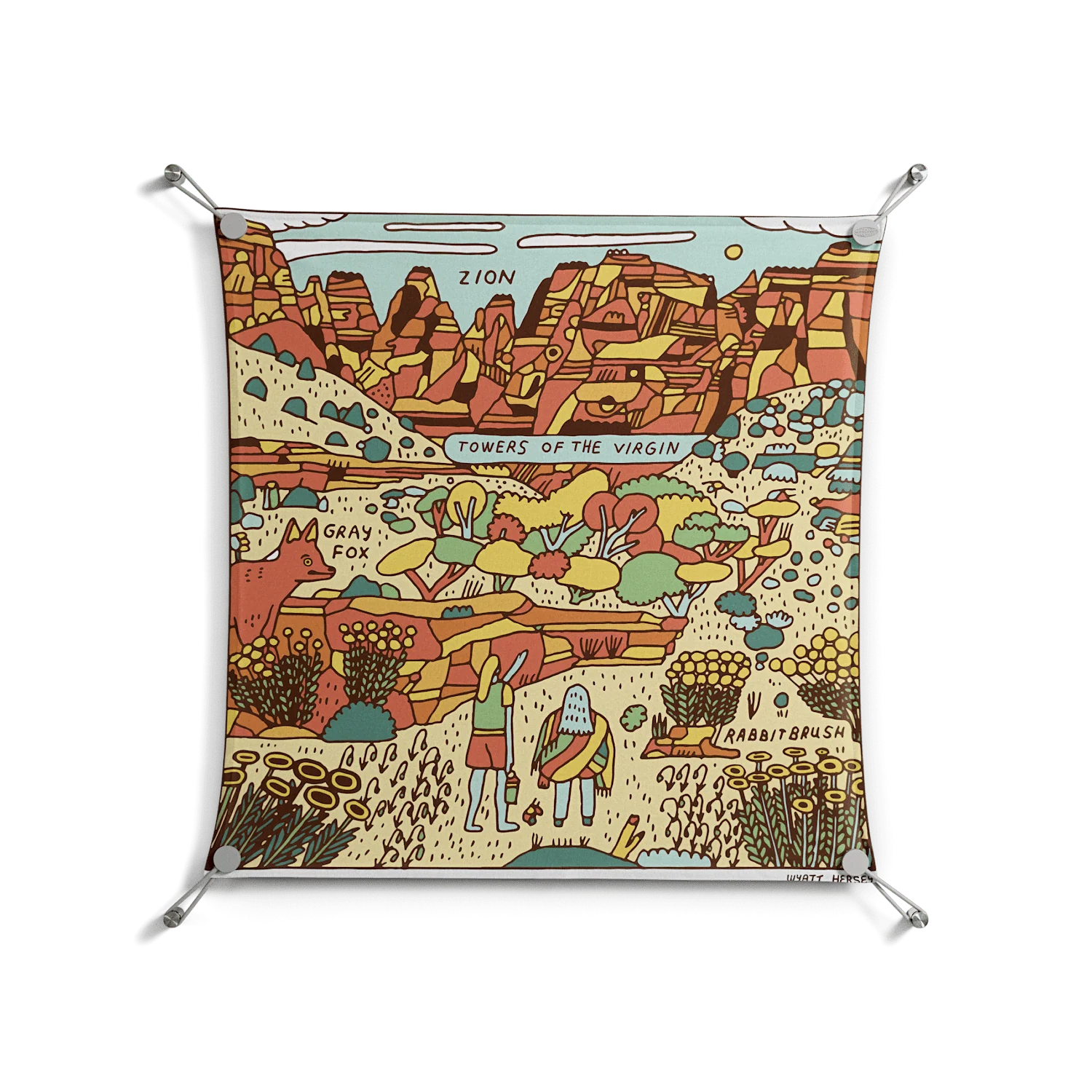 Zion - Work On Wall - Wyatt Hersey - Silver - 70 x 70 cm