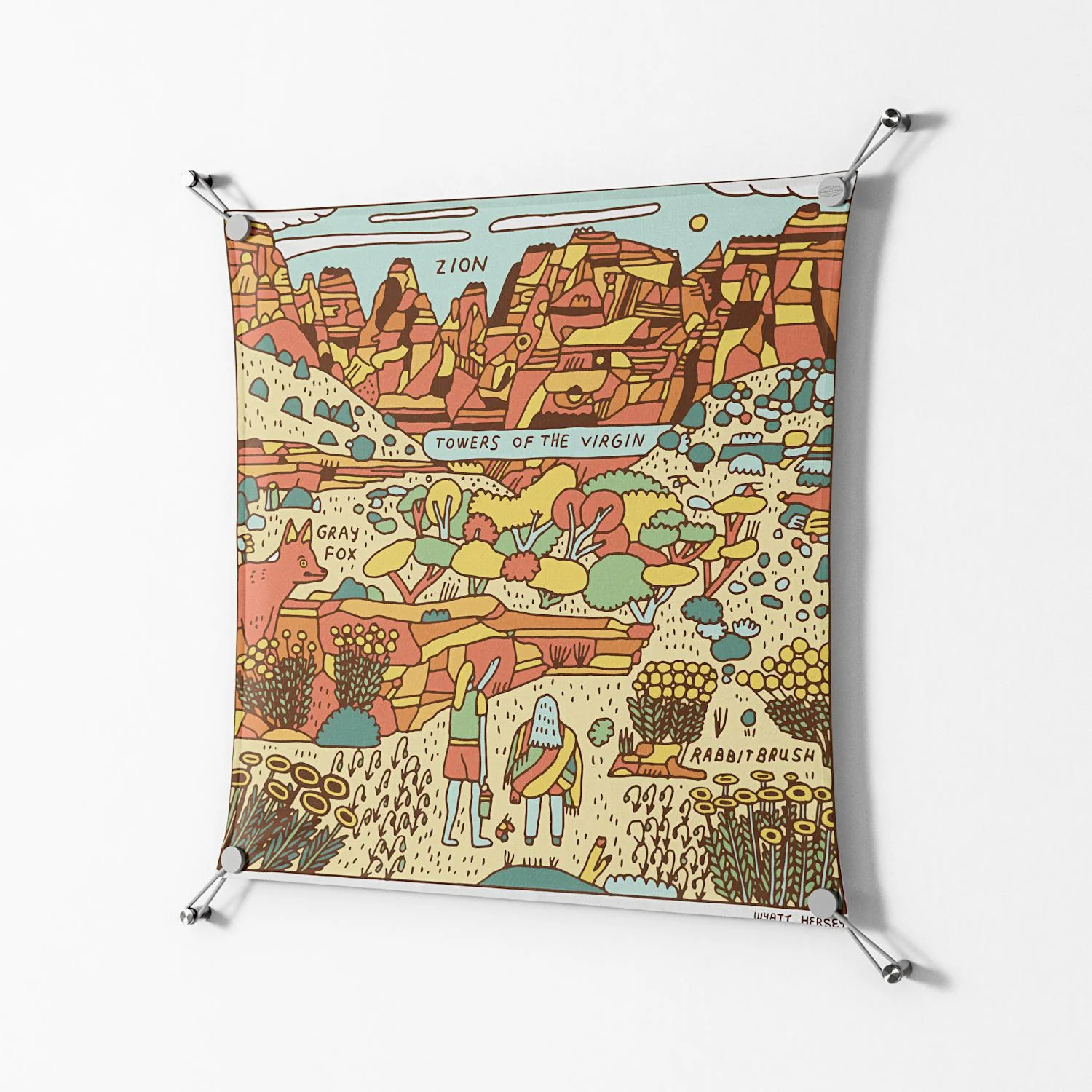 Zion - Work On Wall - Wyatt Hersey - Silver - 70 x 70 cm - Image 2