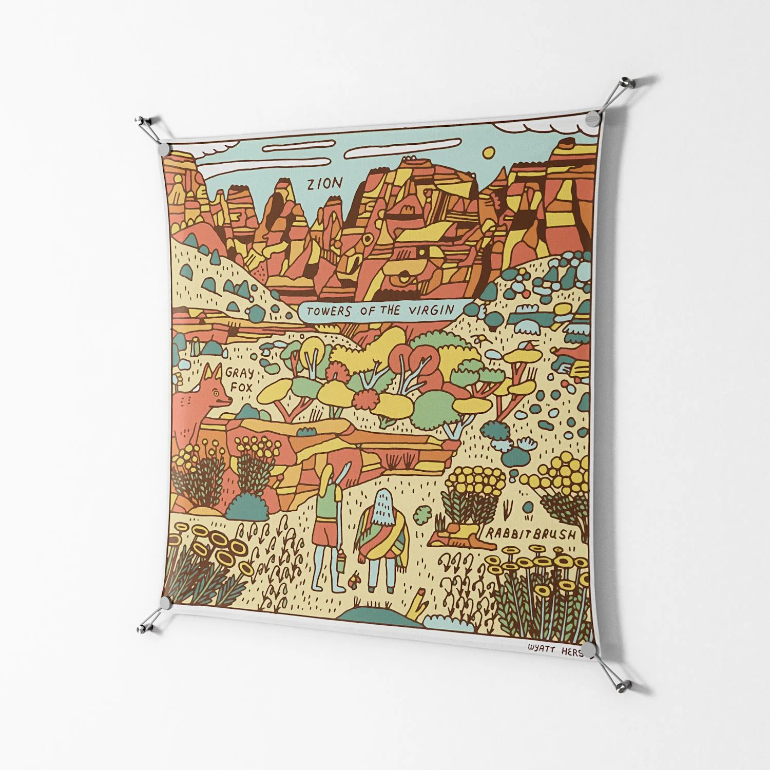 Zion - Work On Wall - Wyatt Hersey - Silver - 90 x 90 cm - Image 2